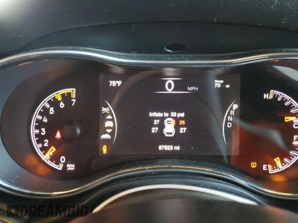 2017 Jeep Grand Cherokee Trailhawk with VIN 1C4RJFLT0HC610262, listed as a Copart auction lot 63820195 with 87,923 mi miles and Clean title. Bid and sale history available at DreamBid. Image 9.