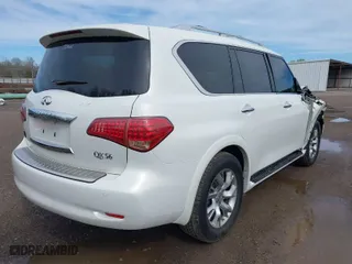 2011 Infiniti QX56 8-passenger with VIN JN8AZ2NC7B9303157, listed as a IAAI auction lot 41779906 with 198,759 mi miles. Bid and sale history available at carsss.com. Image 4.