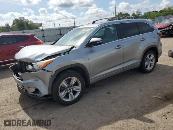 2016 Toyota Highlander Limited with VIN 5TDDKRFH1GS290074, listed as a Copart auction lot 59909005 with 205,380 mi miles and Salvage title. Bid and sale history available at DreamBid. Image 1.