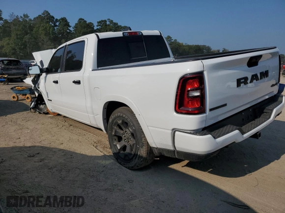 2025 Ram 1500 Big Horn with VIN 1C6SRFFPXSN521827, listed as a Copart auction lot 68621994 with 1,676 mi miles and Salvage Title. Bid and sale history available at carsss.com. Image 2.