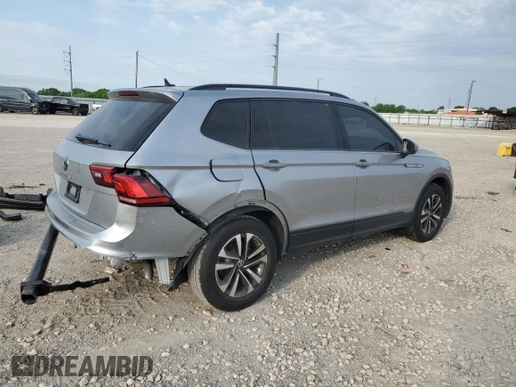 2024 Volkswagen Tiguan S with VIN 3VVRB7AX6RM207431, listed as a Copart auction lot 53294335 with 821 mi miles and Salvage title. Bid and sale history available at DreamBid. Image 3.