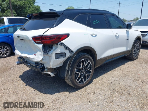 2024 Chevrolet Blazer RS with VIN 3GNKBERS5RS180321, listed as a IAAI auction lot 42259552 with 21,356 mi miles and . Bid and sale history available at DreamBid. Image 4.
