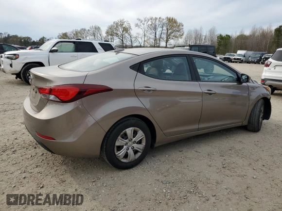 2016 Hyundai Elantra SE with VIN 5NPDH4AE7GH672100, listed as a Copart auction lot 50680505 with 107,445 mi miles and Salvage Title. Bid and sale history available at carsss.com. Image 3.