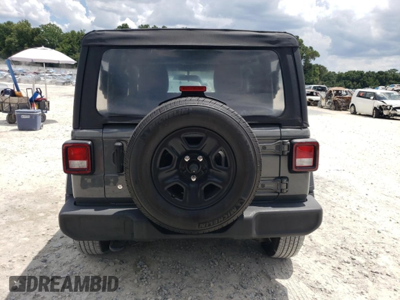 2020 Jeep Wrangler Sport with VIN 1C4GJXAG7LW143240, listed as a Copart auction lot 64058024 with 35,737 mi miles and Salvage title. Bid and sale history available at DreamBid. Image 6.