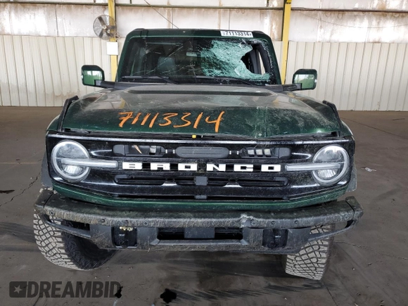 2022 Ford Bronco with VIN 1FMEE5DP3NLB22400, listed as a Copart auction lot 56229705 with 10,845 mi miles and Salvage title. Bid and sale history available at DreamBid. Image 5.