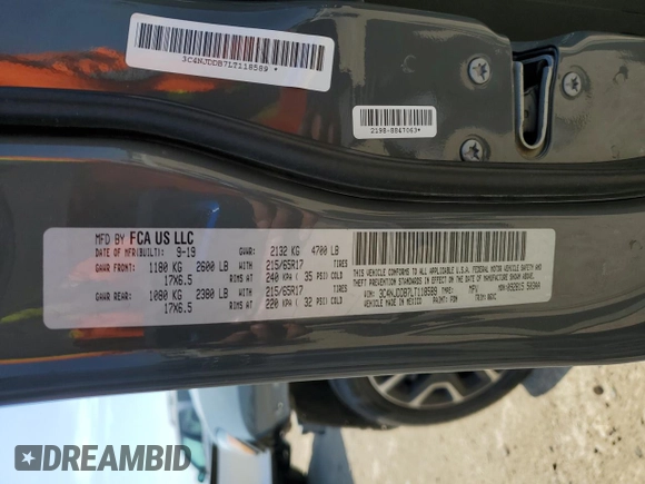 2020 Jeep Compass Trailhawk z VIN 3C4NJDDB7LT118589, wystawiony jako Copart lot #55264435 z przebiegiem 96 330 mil mil oraz Szkoda całkowita • Salvage title. Historia ofert i sprzedaży dostępna na DreamBid. Obrazek 13.