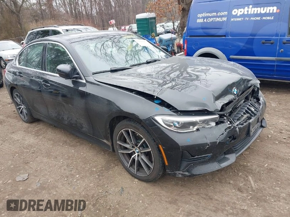 2021 BMW 3 Series 330i xDrive with VIN 3MW5R7J0XM8B71673, listed as a IAAI auction lot 41829475 with 90,276 mi miles. Bid and sale history available at carsss.com. Image 1.