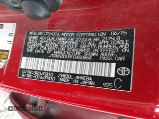 2015 Toyota Prius Four z VIN JTDKN3DU5F0460868, wystawiony jako IAAI lot #42182030 z przebiegiem 238 681 mil mil oraz . Historia ofert i sprzedaży dostępna na DreamBid. Obrazek 9.