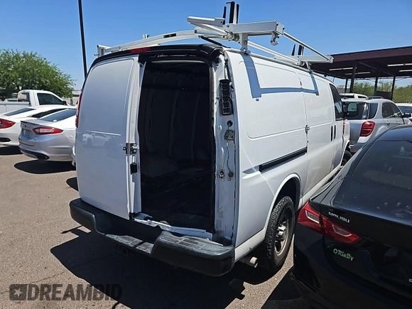 2020 Chevrolet Express Cargo with VIN 1GCWGAFP9L1125769, listed as a IAAI auction lot 42613483 with 84,726 mi miles and . Bid and sale history available at DreamBid. Image 1.