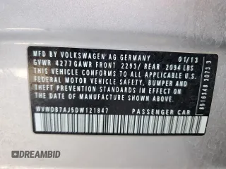 2013 Volkswagen Golf с VIN WVWDB7AJ5DW121847, выставлен на аукционе Copart как лот 86010984 с пробегом 119 864 миль миль и Списание • Salvage title. История ставок и продаж доступна на DreamBid. Изображение 12.