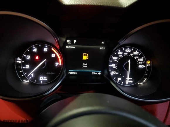 2019 Alfa Romeo Stelvio Ti Sport with VIN ZASPAKBN7K7C43323, listed as a Copart auction lot 82823824 with 73,605 mi miles and Salvage Title. Bid and sale history available at carsss.com. Image 9.