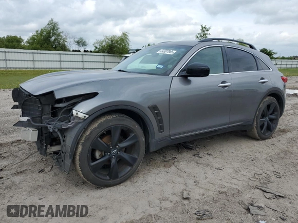 2015 Infiniti QX70 with VIN JN8CS1MU3FM380970, listed as a Copart auction lot 54387985 with 126,955 mi miles and Salvage Title. Bid and sale history available at DreamBid. Image 1.