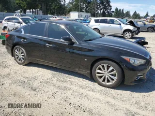 2014 Infiniti Q50 Premium with VIN JN1BV7AP7EM673904, listed as a Copart auction lot 63665865 with 88,544 mi miles and Clean title. Bid and sale history available at DreamBid. Image 4.