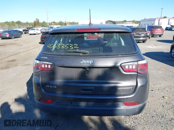 2018 Jeep Compass Sport with VIN 3C4NJDAB7JT481279, listed as a IAAI auction lot 40633532 with 87,675 mi miles and . Bid and sale history available at DreamBid. Image 16.