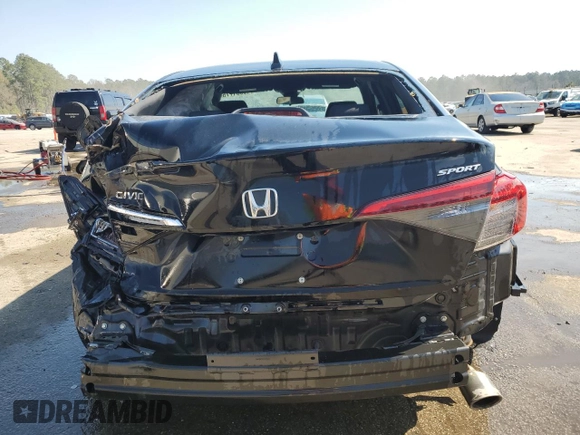 2023 Honda Civic Sedan Sport with VIN 2HGFE2F57PH521525, listed as a Copart auction lot 46581775 with 39,015 mi miles and Salvage Title. Bid and sale history available at carsss.com. Image 6.