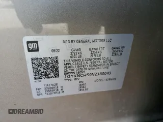 2022 Cadillac XT5 FWD Premium Luxury z VIN 1GYKNCRS9NZ180043, wystawiony jako Copart lot #51352195 z przebiegiem 12 399 mil mil oraz Szkoda całkowita • Salvage title. Historia ofert i sprzedaży dostępna na DreamBid. Obrazek 14.