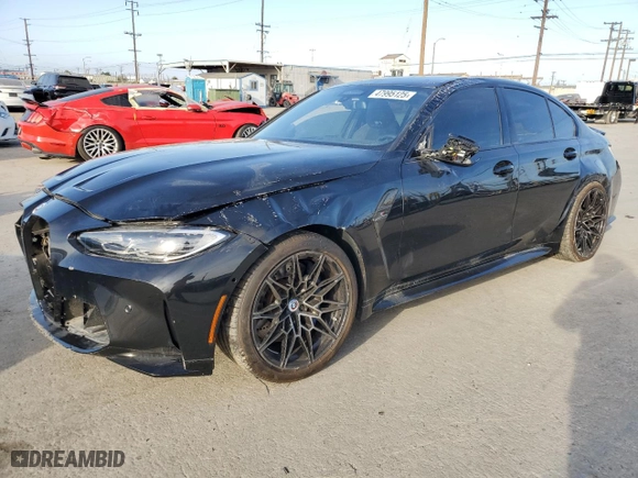 2023 BMW M3 Competition with VIN WBS33AY01PFN67560, listed as a Copart auction lot 47995125 with 22,399 mi miles and Salvage Title. Bid and sale history available at carsss.com. Image 1.