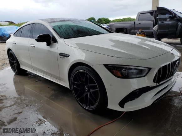 2022 Mercedes-Benz AMG GT with VIN W1K7X5KB6NA046557, listed as a Copart auction lot 74212824 with 28,327 mi miles and Non Repairable. Bid and sale history available at carsss.com. Image 4.