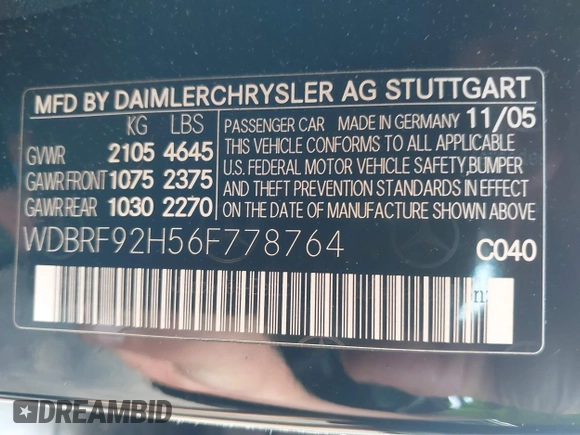 2006 Mercedes-Benz C 280 Luxury z VIN WDBRF92H56F778764, wystawiony jako IAAI lot #42759400 z przebiegiem 136 543 mil mil oraz . Historia ofert i sprzedaży dostępna na DreamBid. Obrazek 9.