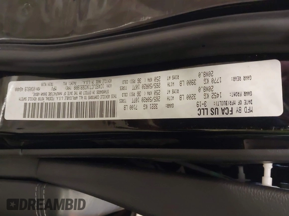 2019 Dodge Durango R/T с VIN 1C4SDJCT1KC691808, выставлен на аукционе IAAI как лот 41558023 с пробегом 84 244 миль миль и . История ставок и продаж доступна на DreamBid. Изображение 9.