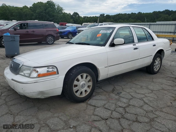 2004 Mercury Grand Marquis LS Premium with VIN 2MEFM75W34X667347, listed as a Copart auction lot 61209224 with 129,345 mi miles and Salvage Title. Bid and sale history available at carsss.com. Image 1.