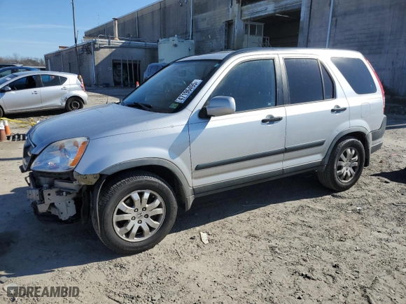 2006 Honda CR-V EX with VIN JHLRD68866C025276, listed as a Copart auction lot 47196495 with 224,669 mi miles and Salvage Title. Bid and sale history available at carsss.com. Image 1.
