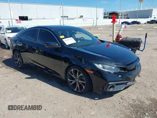 2019 Honda Civic Sedan Sport with VIN 19XFC2F80KE049879, listed as a IAAI auction lot 41652399 with 75,462 mi miles. Bid and sale history available at carsss.com. Image 1.