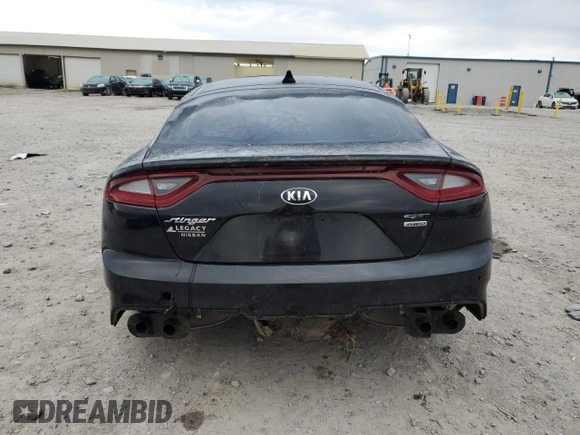 2018 Kia Stinger GT2 with VIN KNAE55LC8J6016646, listed as a Copart auction lot 87354104 with 75,610 mi miles and Salvage Title. Bid and sale history available at DreamBid. Image 6.