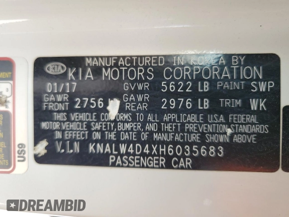 2017 Kia K900 Luxury z VIN KNALW4D4XH6035683, wystawiony jako Copart lot #55470545 z przebiegiem 93 275 mil mil oraz Szkoda całkowita • Salvage title. Historia ofert i sprzedaży dostępna na DreamBid. Obrazek 12.