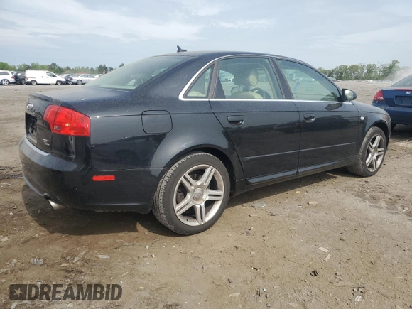 2008 Audi A4 2.0T with VIN WAUDF78E48A021736, listed as a Copart auction lot 54341175 with 184,165 mi miles and Clean Title. Bid and sale history available at carsss.com. Image 3.