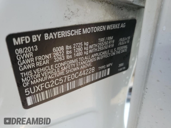 2014 BMW X6 xDrive35i with VIN 5UXFG2C57E0C44228, listed as a Copart auction lot 46574765 with 111,001 mi miles and Salvage Title. Bid and sale history available at carsss.com. Image 15.