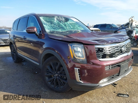 2021 Kia Telluride SX with VIN 5XYP5DHC9MG132230, listed as a IAAI auction lot 41327808 with 60,019 mi miles. Bid and sale history available at carsss.com. Image 1.