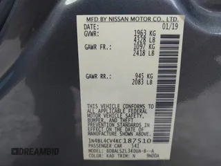 2019 Nissan Altima 2.5 SR with VIN 1N4BL4CV4KC187510, listed as a IAAI auction lot 41701483 with 101,165 mi miles. Bid and sale history available at carsss.com. Image 9.
