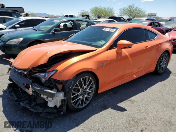 2015 Lexus RC 350 F Sport with VIN JTHHE5BC0F5002916, listed as a Copart auction lot 56970845 with 171,349 mi miles and Salvage title. Bid and sale history available at DreamBid. Image 1.