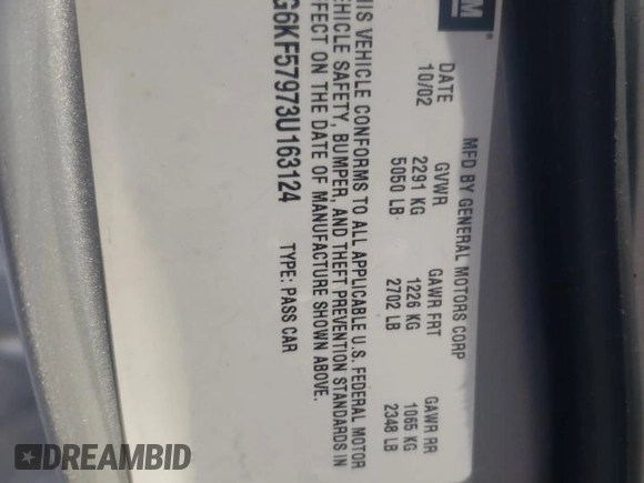 2003 Cadillac DeVille DTS z VIN 1G6KF57973U163124, wystawiony jako Copart lot #78054584 z przebiegiem 111 189 mil mil oraz Szkoda całkowita • Salvage title. Historia ofert i sprzedaży dostępna na DreamBid. Obrazek 13.