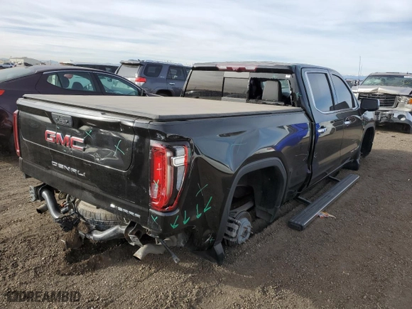 2020 GMC Sierra 1500 Denali with VIN 1GTU9FEL6LZ119443, listed as a Copart auction lot 82270454 with 55,124 mi miles and Salvage Title. Bid and sale history available at carsss.com. Image 3.
