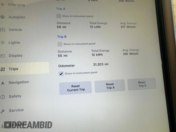 2019 Tesla Model S 75D with VIN 5YJSA1E28KF333962, listed as a Copart auction lot 54815975 with 21,203 mi miles and Salvage title. Bid and sale history available at DreamBid. Image 8.