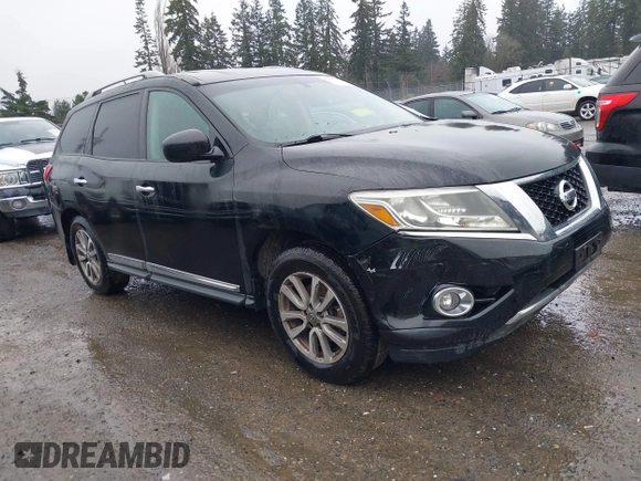 2013 Nissan Pathfinder SV with VIN 5N1AR2MM1DC617748, listed as a IAAI auction lot 41593304 with 175,100 mi miles. Bid and sale history available at carsss.com. Image 1.