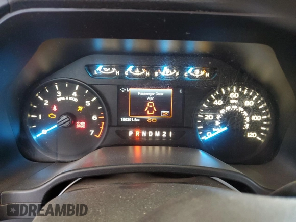 2017 Ford F-150 XL with VIN 1FTEX1CFXHKE52187, listed as a Copart auction lot 57912035 with 186,391 mi miles and Salvage title. Bid and sale history available at DreamBid. Image 9.