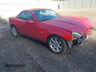 1998 Mercedes-Benz SLK-Class with VIN WDBKK47F9WF063476, listed as a IAAI auction lot 41754439 with 49,444 mi miles. Bid and sale history available at carsss.com. Image 1.