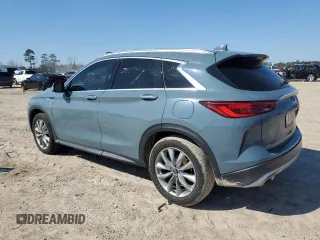 2022 Infiniti QX50 LUXE with VIN 3PCAJ5BA6NF122374, listed as a Copart auction lot 46030365 with 25,287 mi miles and Salvage Title. Bid and sale history available at carsss.com. Image 2.