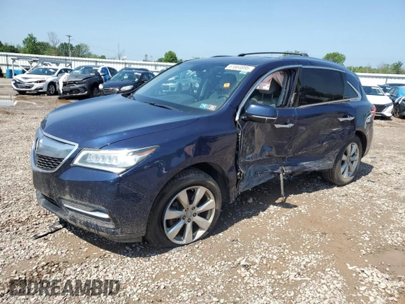 2015 Acura MDX Advance with VIN 5FRYD4H84FB017966, listed as a Copart auction lot 61664895 with Not provided miles and Salvage title. Bid and sale history available at DreamBid. Image 1.