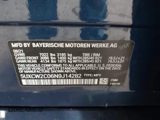 2022 BMW X7 xDrive40i z VIN 5UXCW2C06N9J14282, wystawiony jako IAAI lot #42122751 z przebiegiem 16 896 mil mil oraz . Historia ofert i sprzedaży dostępna na DreamBid. Obrazek 9.
