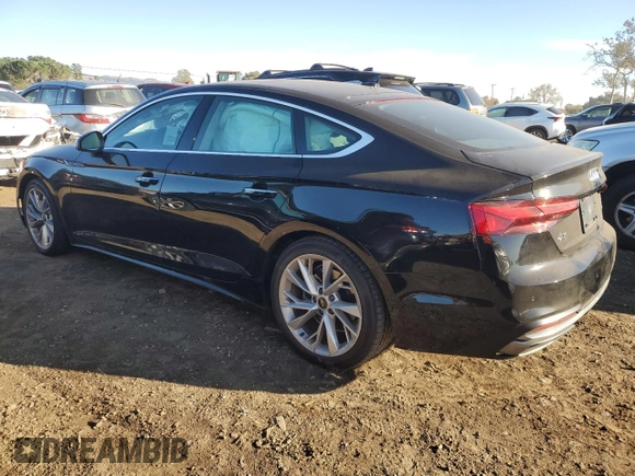 2023 Audi A5 Sportback Premium Plus with VIN WAUCBCF56PA007693, listed as a Copart auction lot 82938034 with 14,486 mi miles and Salvage Title. Bid and sale history available at carsss.com. Image 2.