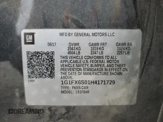 2017 Chevrolet Bolt EV Premier with VIN 1G1FX6S01H4171729, listed as a Copart auction lot 64056645 with 152,438 mi miles and Salvage title. Bid and sale history available at DreamBid. Image 13.