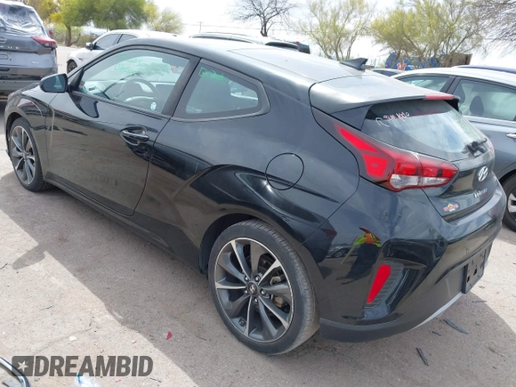 2019 Hyundai Veloster 2.0 with VIN KMHTG6AF6KU007430, listed as a IAAI auction lot 41923885 with 55,238 mi miles. Bid and sale history available at carsss.com. Image 3.