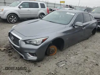 2018 Infiniti Q50 3.0t LUXE with VIN JN1EV7AR8JM442874, listed as a Copart auction lot 43566675 with 73,275 mi miles and Salvage Title. Bid and sale history available at carsss.com. Image 1.