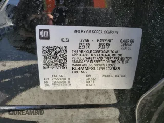 2023 Buick Encore GX Essence with VIN KL4MMFSL1PB112685, listed as a Copart auction lot 48693995 with 18,303 mi miles and Salvage title. Bid and sale history available at DreamBid. Image 12.