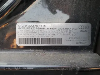 2010 Audi A4 2.0T Premium Plus with VIN WAUEFAFL1AN030850, listed as a Copart auction lot 88168785 with 122,396 mi miles and Clean Title. Bid and sale history available at carsss.com. Image 12.