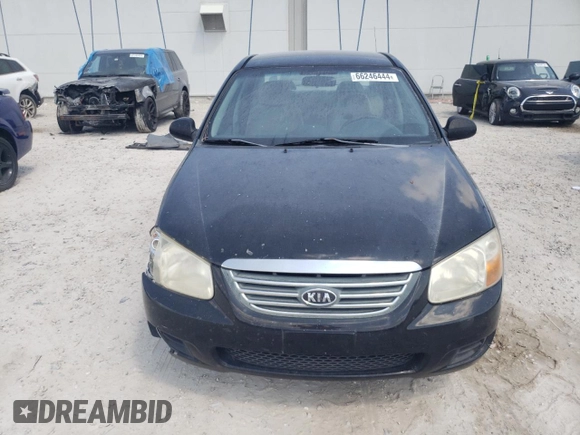 2008 Kia Spectra EX with VIN KNAFE121X85525733, listed as a Copart auction lot 66246444 with 166,211 mi miles and Salvage Title. Bid and sale history available at DreamBid. Image 5.